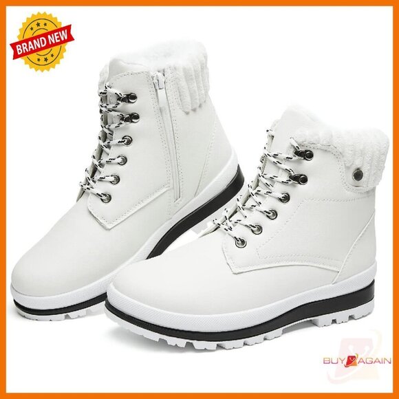 Shoes - Women's Waterproof Ankle Boots, Fur Lined Winter Snow Boots, Non-Slip